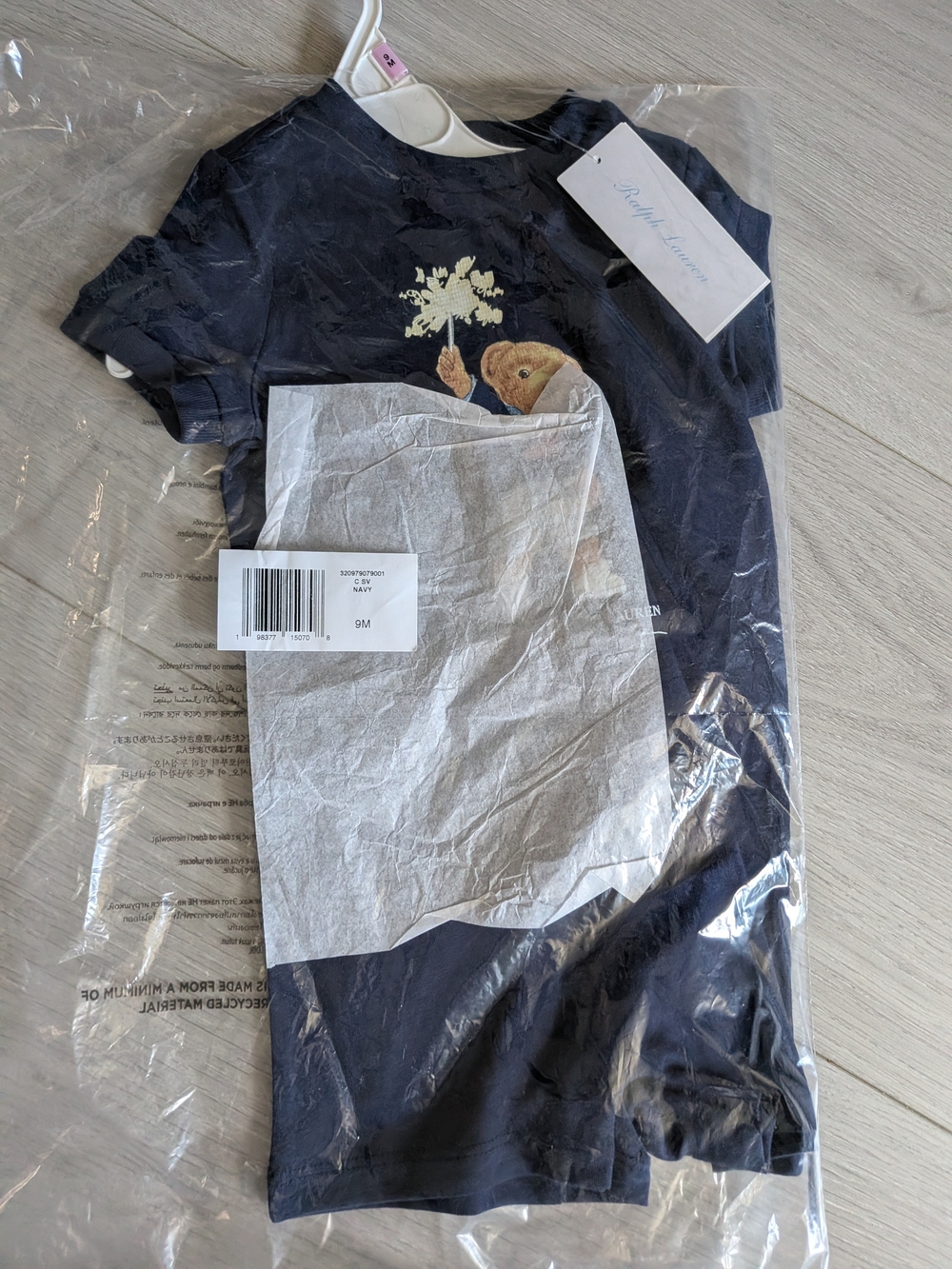 Polo by Ralph Lauren Navy Teddy Bear Graphic One-Piece